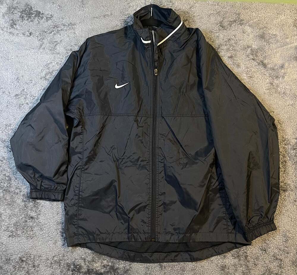 Nike Team Full Zip Windbreaker Jacket Black Size L 14-16